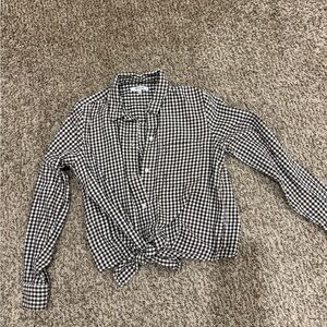 Madewell Brown and White Checkered Shirt